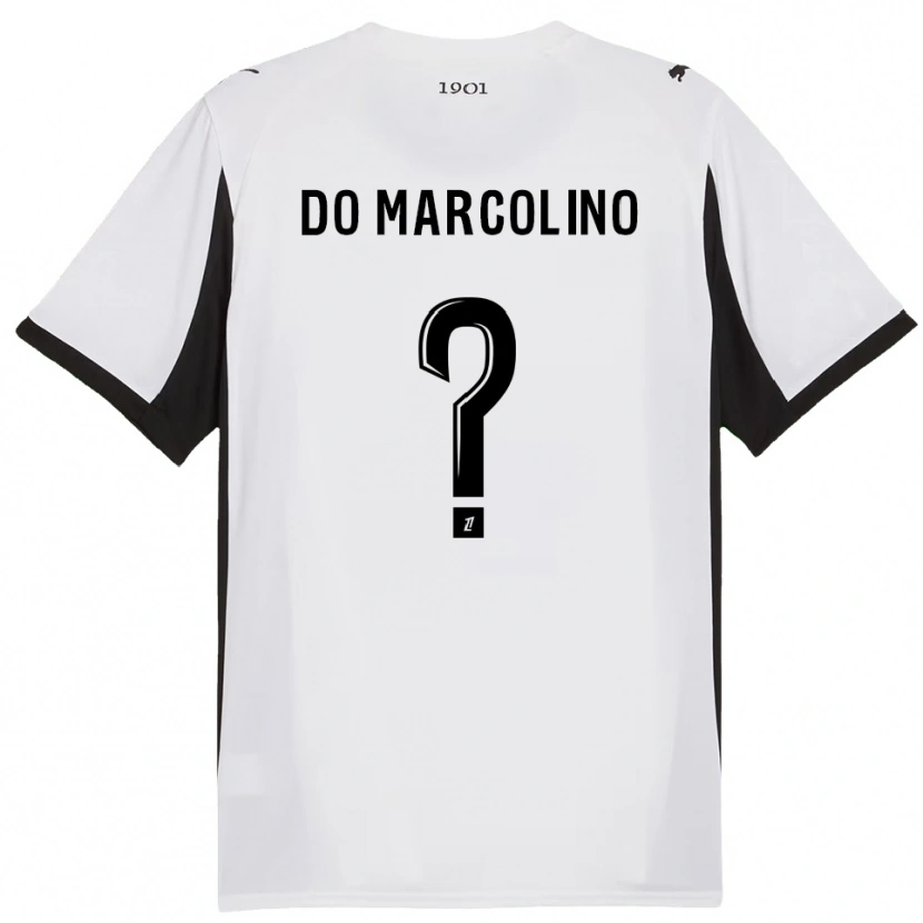 Danxen Uomo Maglia Arsène Do Marcolino #0 Bianco Nero Kit Gara Away 2025/26 Maglietta
