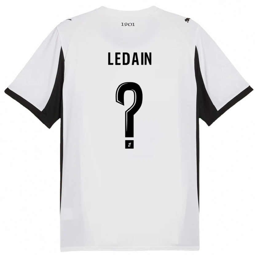 Danxen Uomo Maglia Samuel Ledain #0 Bianco Nero Kit Gara Away 2025/26 Maglietta