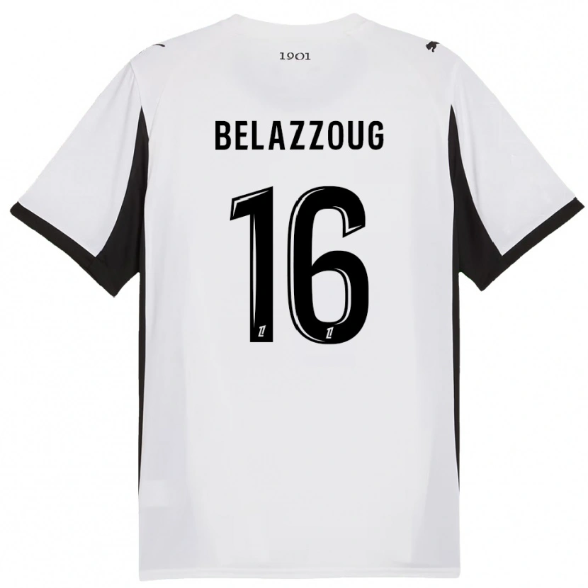 Danxen Uomo Maglia Kilian Belazzoug #16 Bianco Nero Kit Gara Away 2025/26 Maglietta