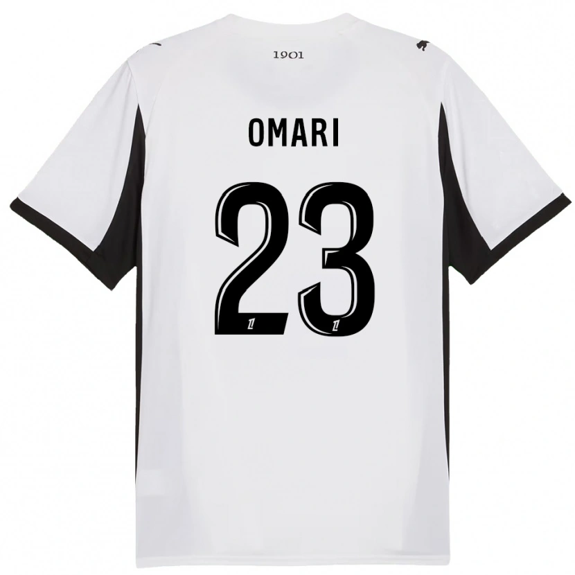 Danxen Uomo Maglia Warmed Omari #23 Bianco Nero Kit Gara Away 2025/26 Maglietta