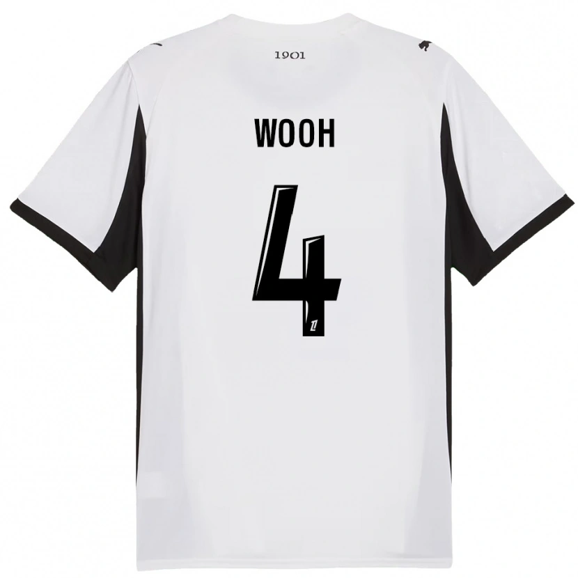 Danxen Uomo Maglia Christopher Wooh #4 Bianco Nero Kit Gara Away 2025/26 Maglietta