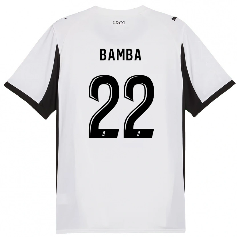 Danxen Uomo Maglia Rayan Bamba #22 Bianco Nero Kit Gara Away 2025/26 Maglietta