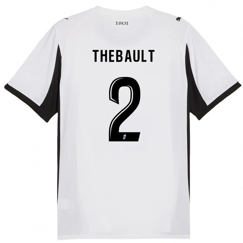 Danxen Uomo Maglia Yaël Thébault #2 Bianco Nero Kit Gara Away 2025/26 Maglietta