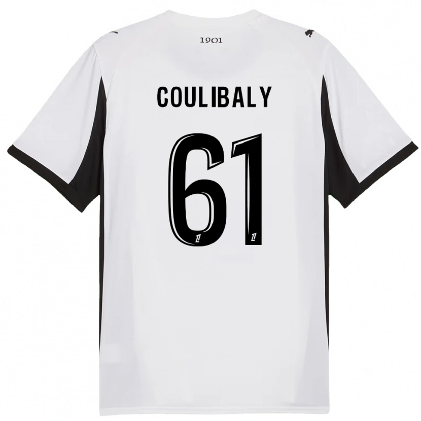 Danxen Uomo Maglia Joël-Emmanuel Coulibaly #61 Bianco Nero Kit Gara Away 2025/26 Maglietta