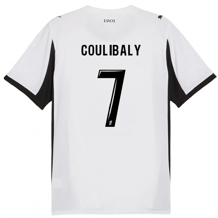 Danxen Uomo Maglia Boukary Coulibaly #7 Bianco Nero Kit Gara Away 2025/26 Maglietta