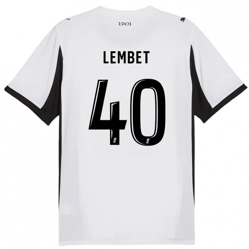 Danxen Uomo Maglia Geoffrey Lembet #40 Bianco Nero Kit Gara Away 2025/26 Maglietta