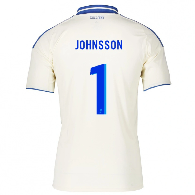 Danxen Uomo Maglia Karl-Johan Johnsson #1 Champagne Blu Kit Gara Away 2025/26 Maglietta