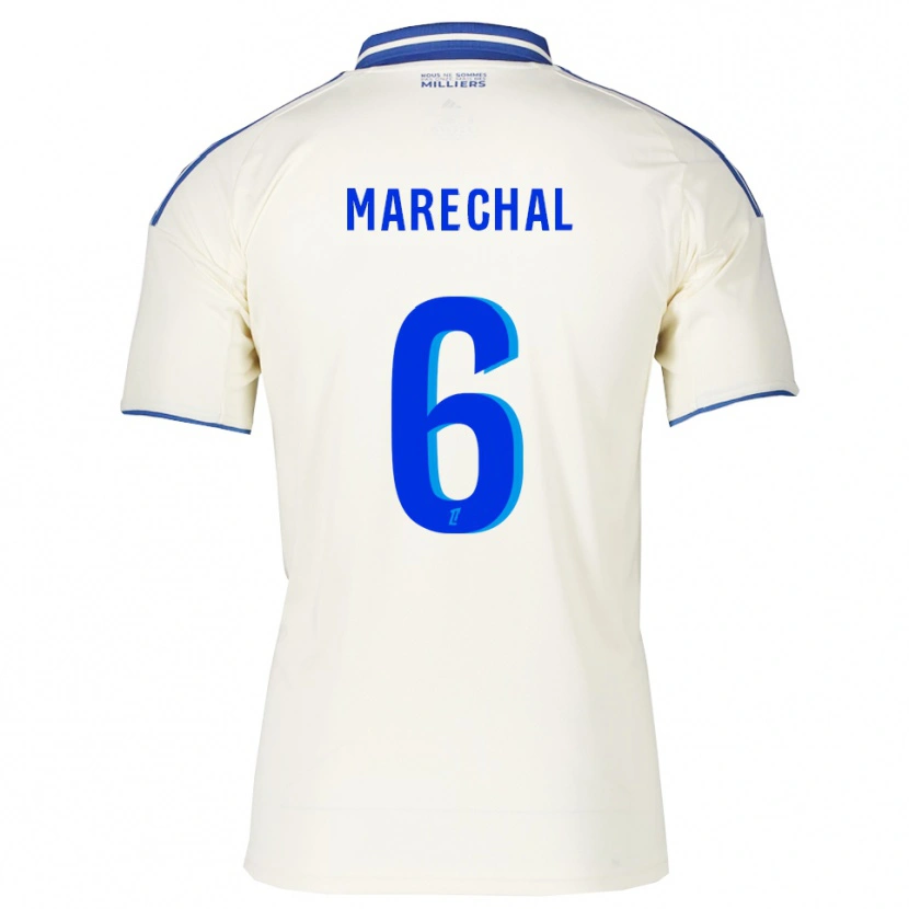 Danxen Uomo Maglia Max Maréchal #6 Champagne Blu Kit Gara Away 2025/26 Maglietta