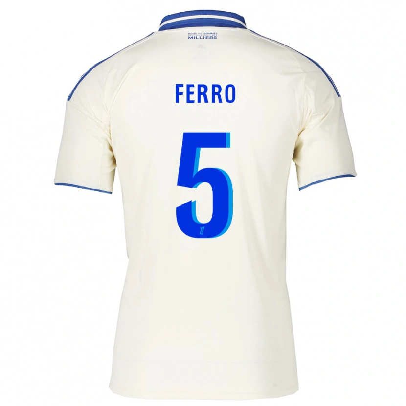 Danxen Uomo Maglia Nolan Ferro #5 Champagne Blu Kit Gara Away 2025/26 Maglietta