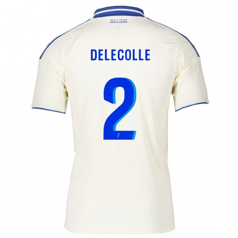 Danxen Uomo Maglia Timéo Delecolle #2 Champagne Blu Kit Gara Away 2025/26 Maglietta