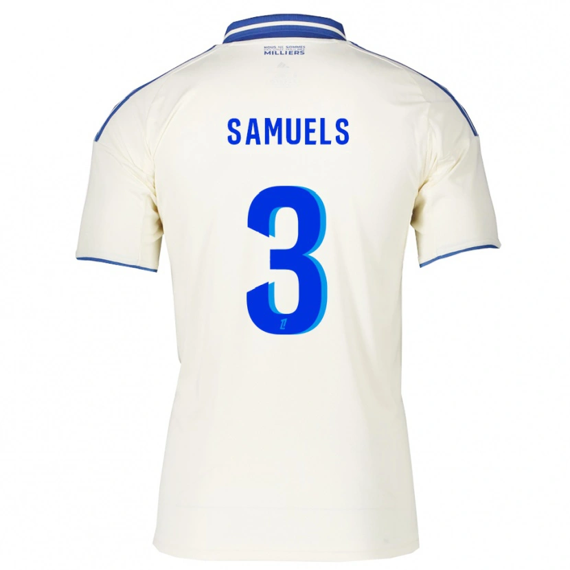 Danxen Uomo Maglia Ishé Samuels-Smith #3 Champagne Blu Kit Gara Away 2025/26 Maglietta