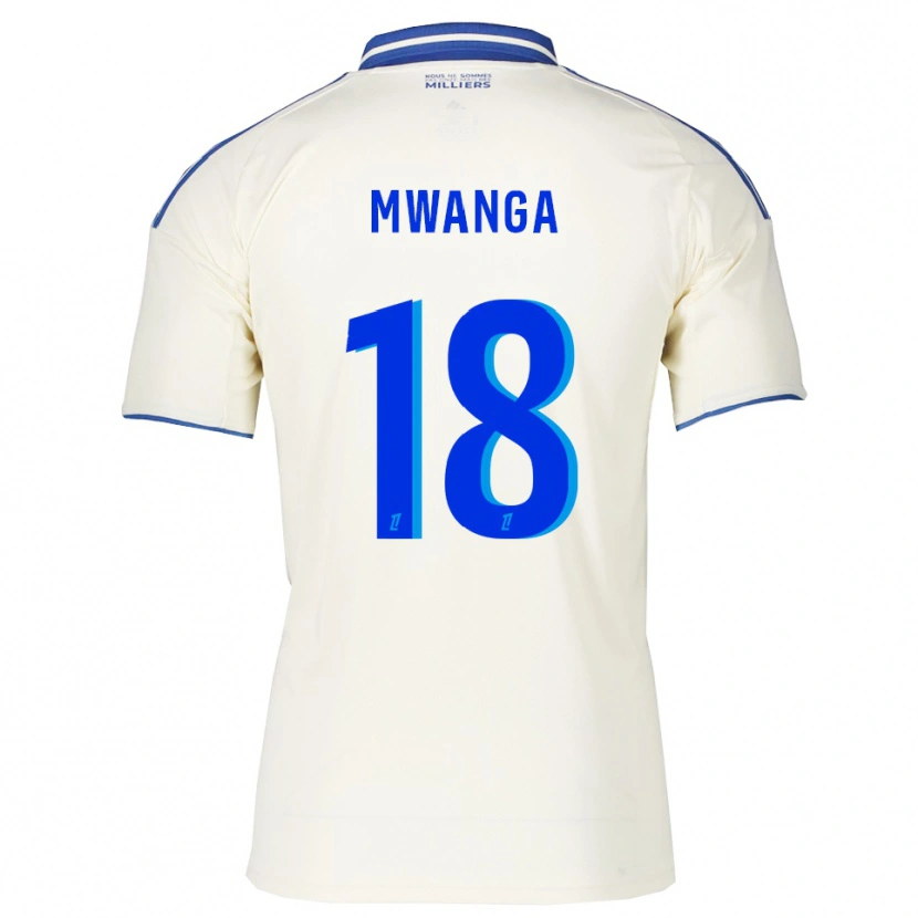 Danxen Uomo Maglia Junior Mwanga #18 Champagne Blu Kit Gara Away 2025/26 Maglietta