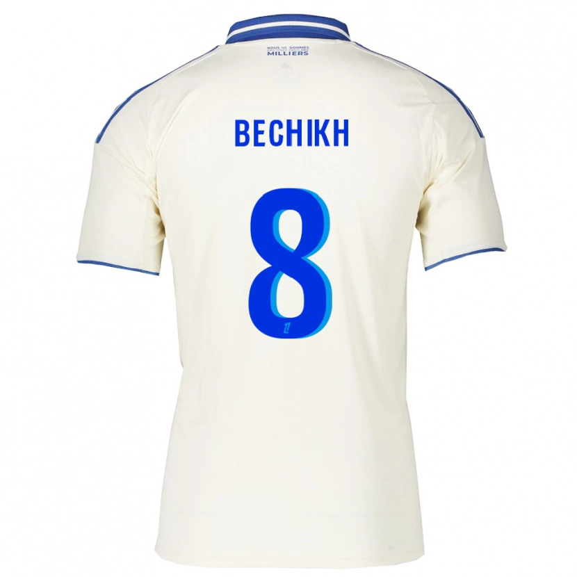 Danxen Uomo Maglia Mohamed Bechikh #8 Champagne Blu Kit Gara Away 2025/26 Maglietta