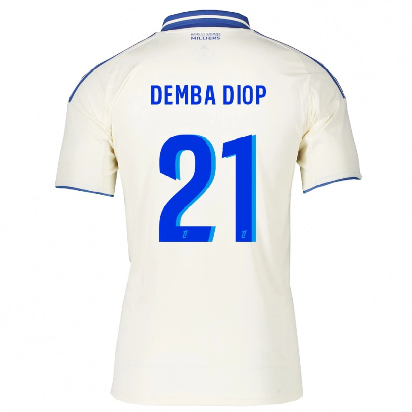 Danxen Uomo Maglia Pape Demba Diop #21 Champagne Blu Kit Gara Away 2025/26 Maglietta