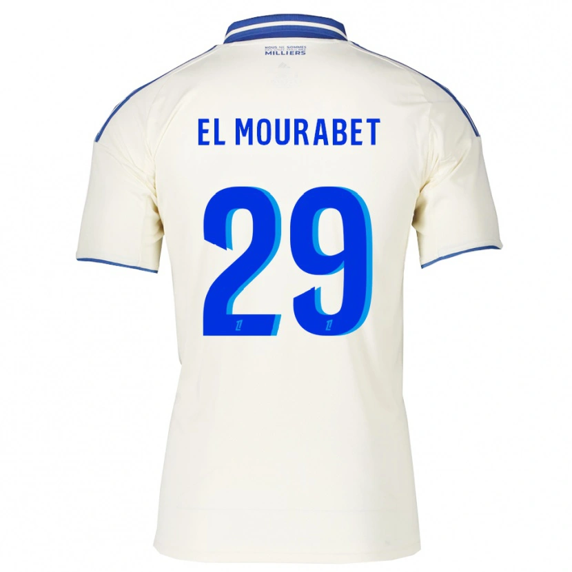 Danxen Uomo Maglia Samir El Mourabet #29 Champagne Blu Kit Gara Away 2025/26 Maglietta