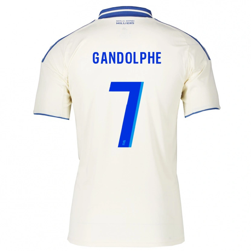 Danxen Uomo Maglia Adrien Gandolphe #7 Champagne Blu Kit Gara Away 2025/26 Maglietta