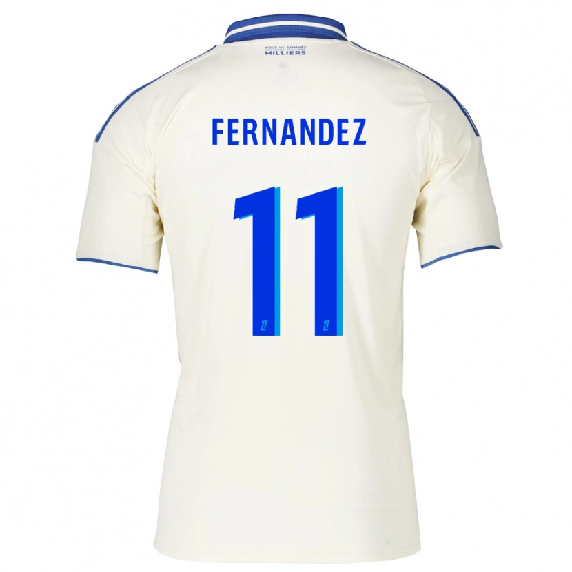 Danxen Uomo Maglia Elies Araar Fernandez #11 Champagne Blu Kit Gara Away 2025/26 Maglietta