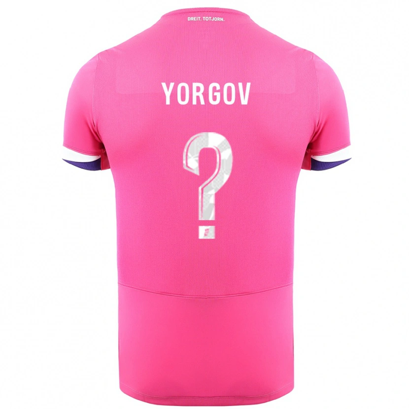 Danxen Uomo Maglia Aleksandar Yorgov #0 Rosa Bianco Kit Gara Away 2025/26 Maglietta