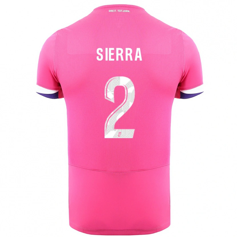 Danxen Uomo Maglia Pauline Sierra #2 Rosa Bianco Kit Gara Away 2025/26 Maglietta