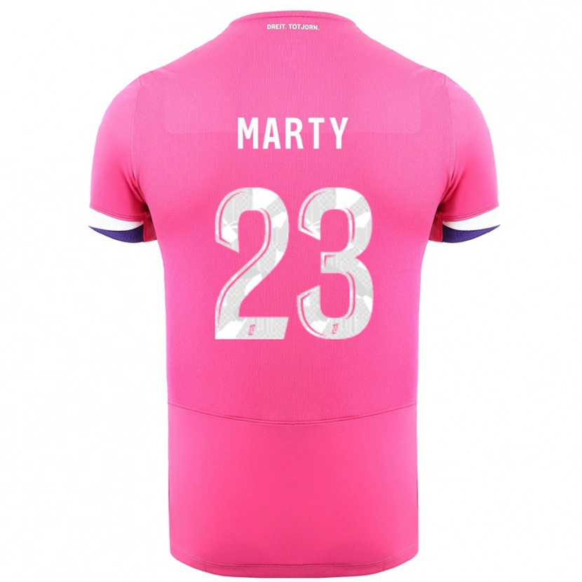 Danxen Uomo Maglia Chloé Marty #23 Rosa Bianco Kit Gara Away 2025/26 Maglietta