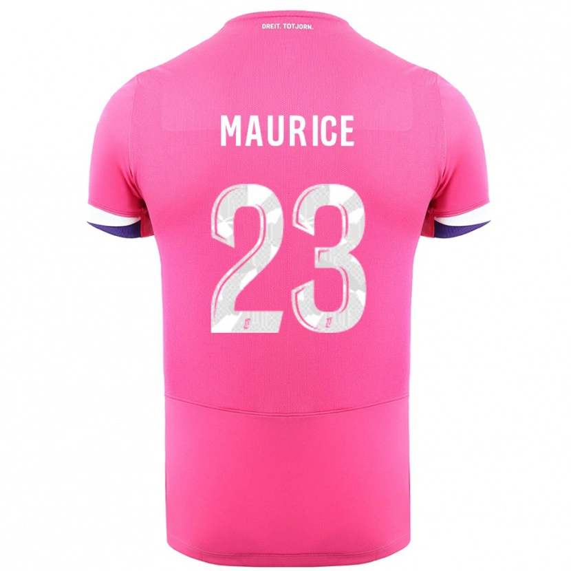 Danxen Uomo Maglia Sandra Maurice #23 Rosa Bianco Kit Gara Away 2025/26 Maglietta