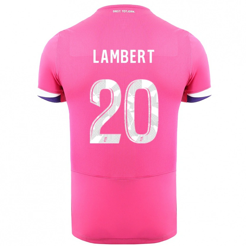Danxen Uomo Maglia Sarah Lambert #20 Rosa Bianco Kit Gara Away 2025/26 Maglietta