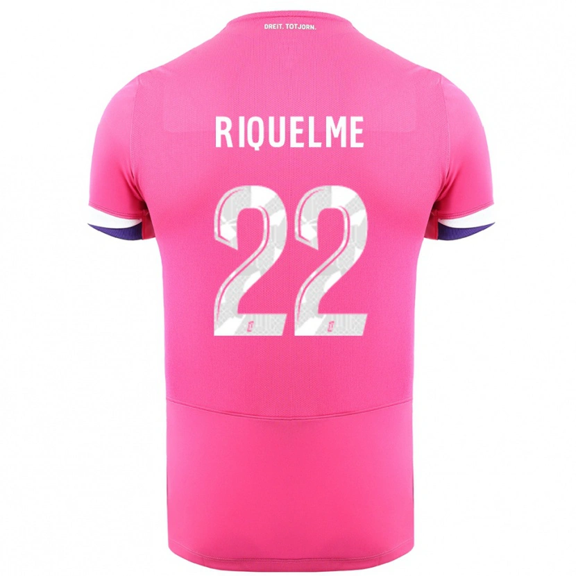 Danxen Uomo Maglia Laura Riquelme #22 Rosa Bianco Kit Gara Away 2025/26 Maglietta