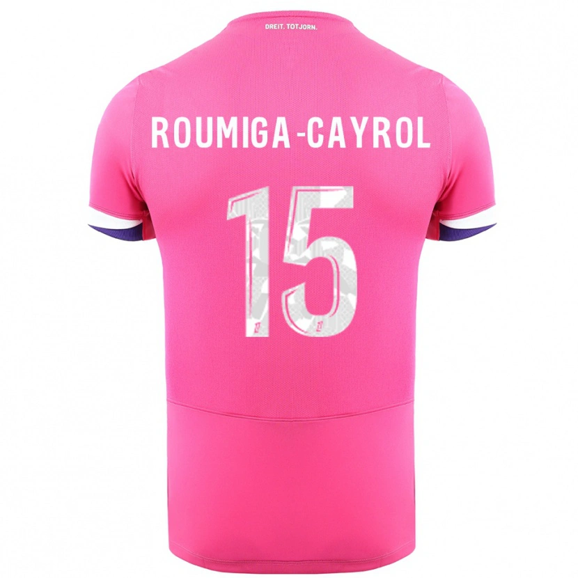 Danxen Uomo Maglia Sonia Roumiga-Cayrol #15 Rosa Bianco Kit Gara Away 2025/26 Maglietta