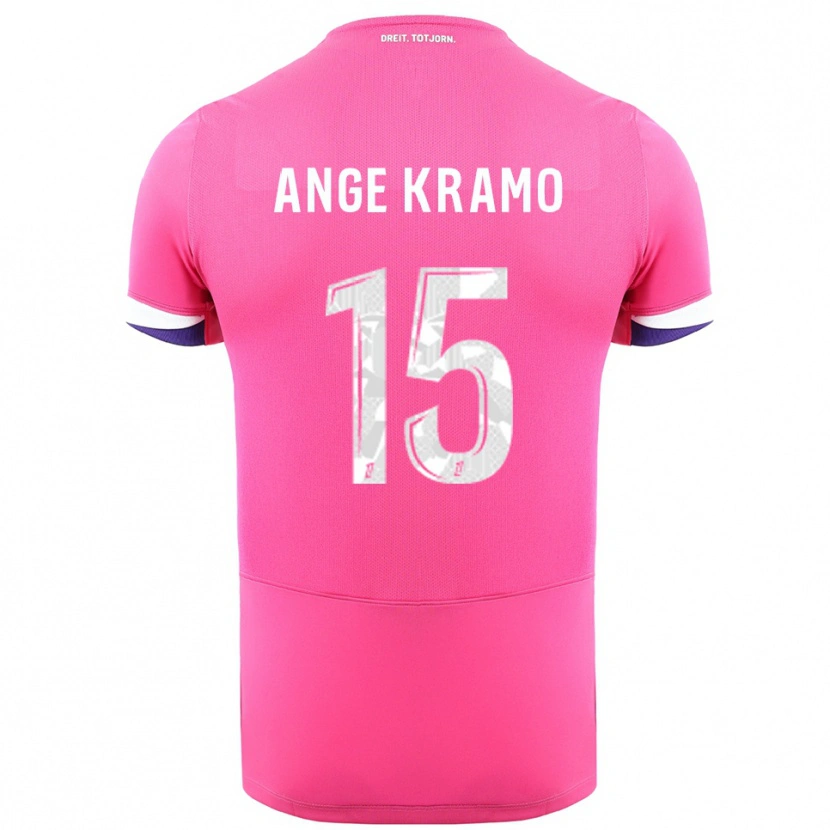 Danxen Uomo Maglia Marie Ange Kramo #15 Rosa Bianco Kit Gara Away 2025/26 Maglietta