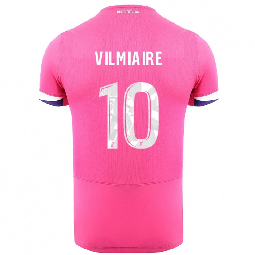 Danxen Uomo Maglia Kelly Vilmiaire #10 Rosa Bianco Kit Gara Away 2025/26 Maglietta