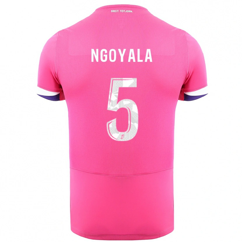 Danxen Uomo Maglia Frédéric Efuele Ngoyala #5 Rosa Bianco Kit Gara Away 2025/26 Maglietta