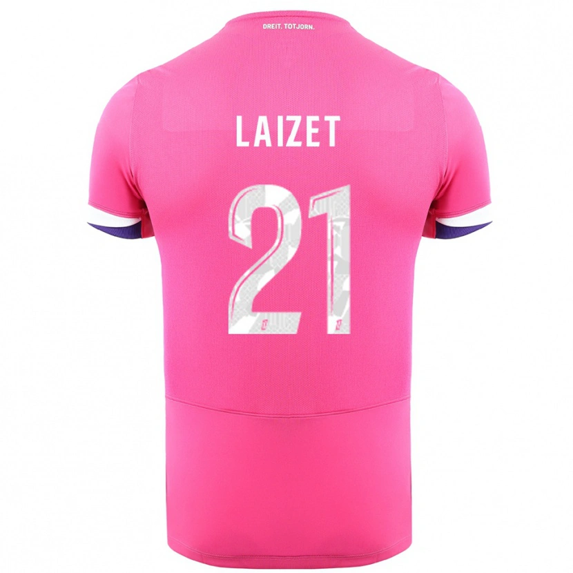 Danxen Uomo Maglia Emma Laizet #21 Rosa Bianco Kit Gara Away 2025/26 Maglietta