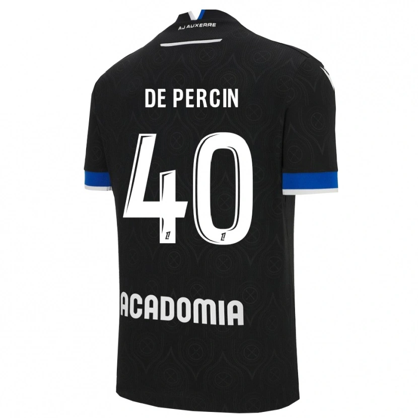 Danxen Uomo Maglia Théo De Percin #40 Nero Bianco Kit Gara Away 2025/26 Maglietta