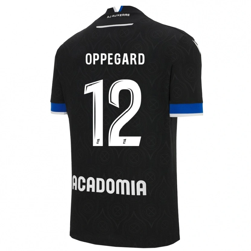Danxen Uomo Maglia Fredrik Oppegård #12 Nero Bianco Kit Gara Away 2025/26 Maglietta
