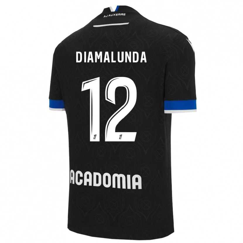 Danxen Uomo Maglia Evan Diamalunda #12 Nero Bianco Kit Gara Away 2025/26 Maglietta