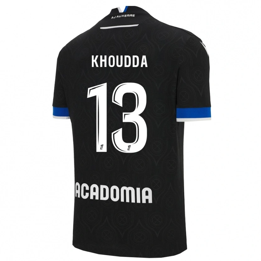 Danxen Uomo Maglia Youssef Khoudda #13 Nero Bianco Kit Gara Away 2025/26 Maglietta