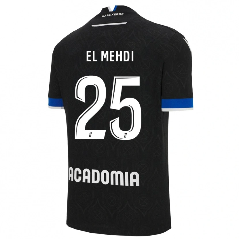 Danxen Uomo Maglia Chihab El Mehdi #25 Nero Bianco Kit Gara Away 2025/26 Maglietta