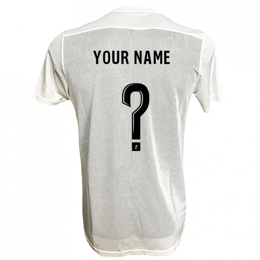 Danxen Uomo Maglia Il Tuo Nome #0 Nero Bianco Kit Gara Away 2025/26 Maglietta