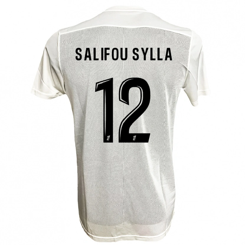 Danxen Uomo Maglia Salifou Sylla #12 Nero Bianco Kit Gara Away 2025/26 Maglietta