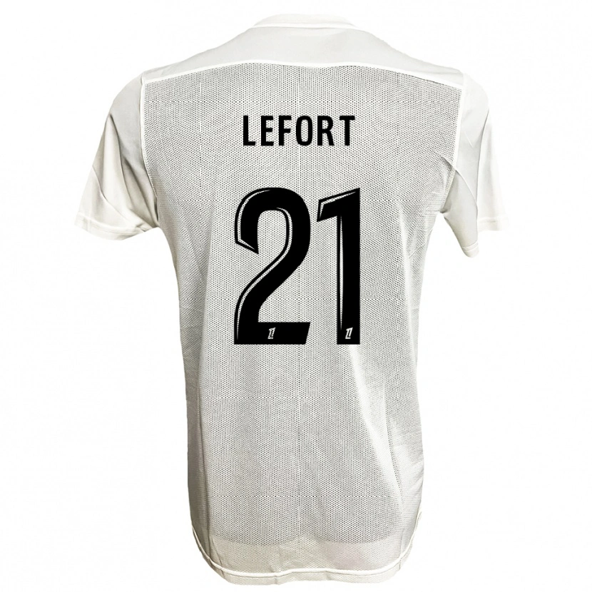 Danxen Uomo Maglia Jordan Lefort #21 Nero Bianco Kit Gara Away 2025/26 Maglietta