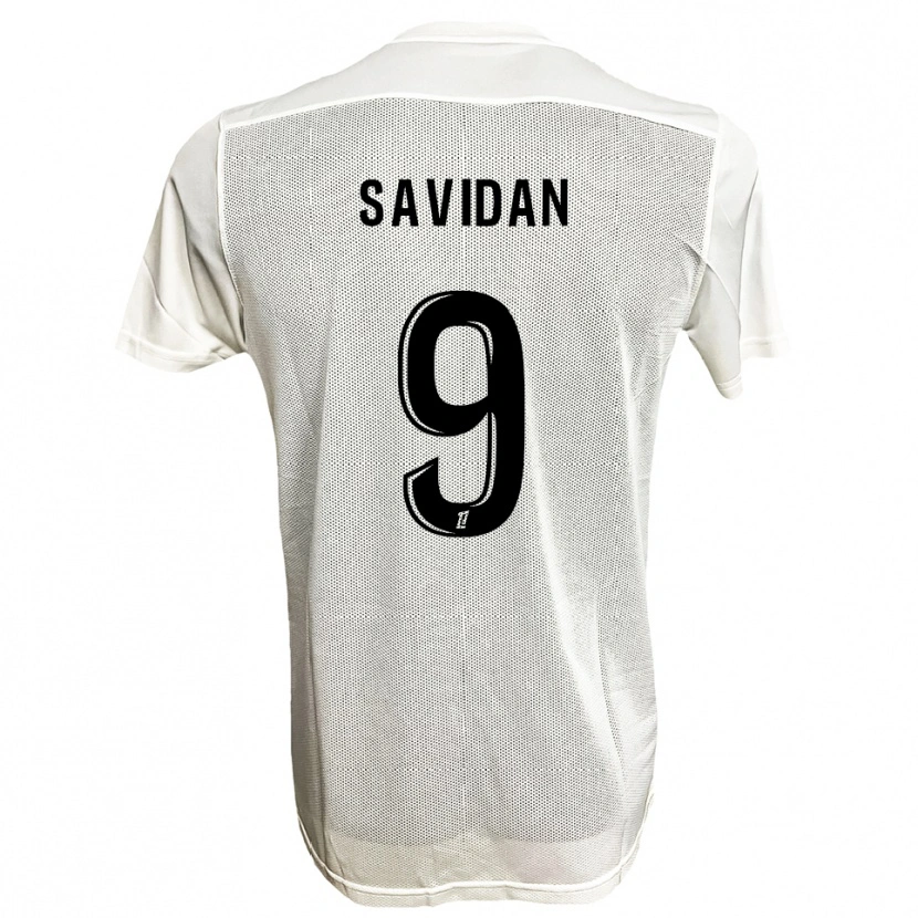 Danxen Uomo Maglia Marius Savidan #9 Nero Bianco Kit Gara Away 2025/26 Maglietta