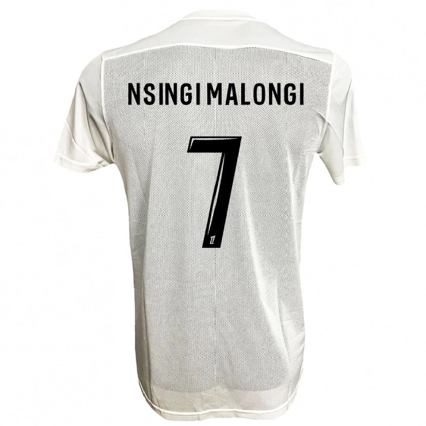 Danxen Uomo Maglia Rodrigue Nsingi Malongi #7 Nero Bianco Kit Gara Away 2025/26 Maglietta