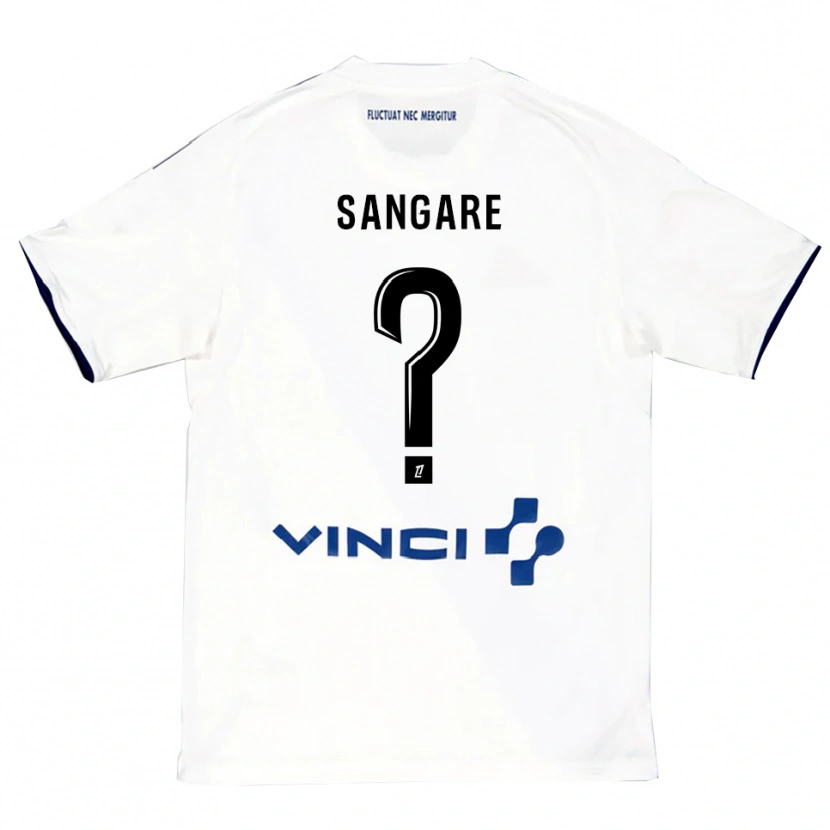 Danxen Uomo Maglia Hawa Sangare #0 Bianco Blu Kit Gara Away 2025/26 Maglietta