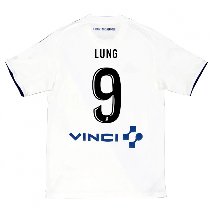 Danxen Uomo Maglia Nelson Lung #9 Bianco Blu Kit Gara Away 2025/26 Maglietta