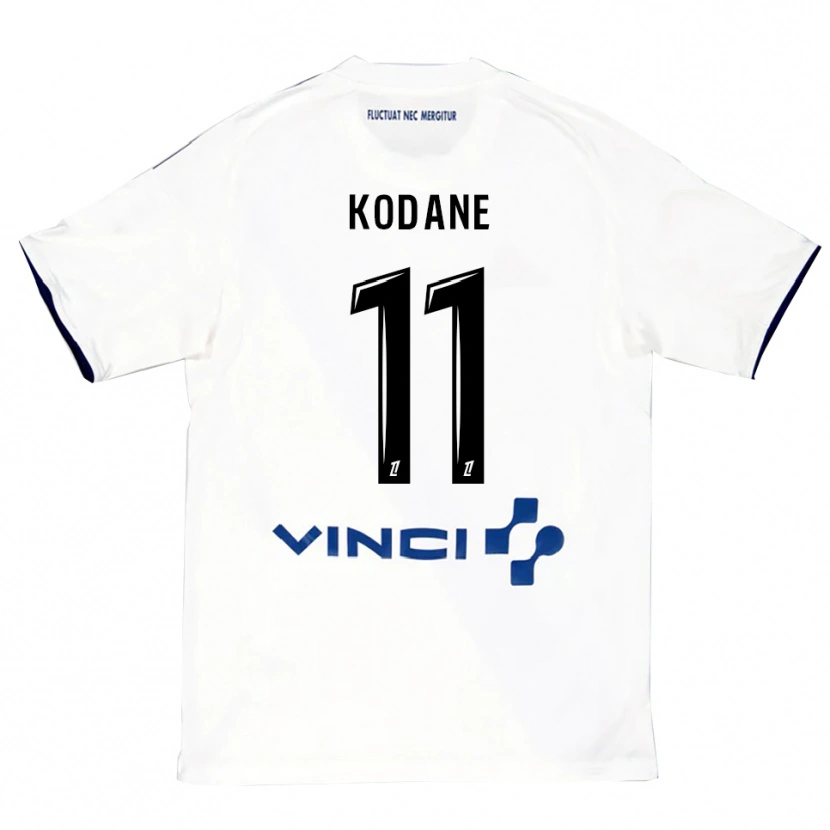 Danxen Uomo Maglia Lionel Kodane #11 Bianco Blu Kit Gara Away 2025/26 Maglietta