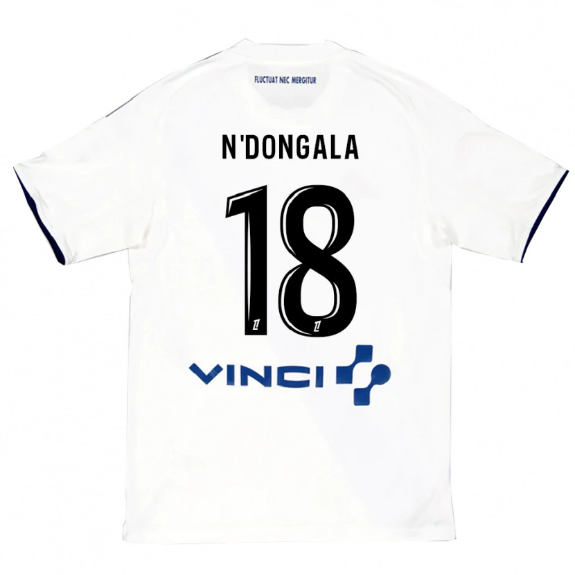 Danxen Uomo Maglia Melween N'dongala #18 Bianco Blu Kit Gara Away 2025/26 Maglietta