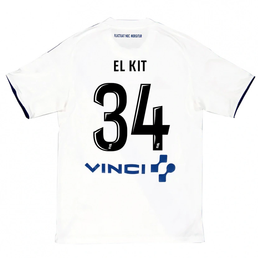 Danxen Uomo Maglia Kamil El Kit #34 Bianco Blu Kit Gara Away 2025/26 Maglietta