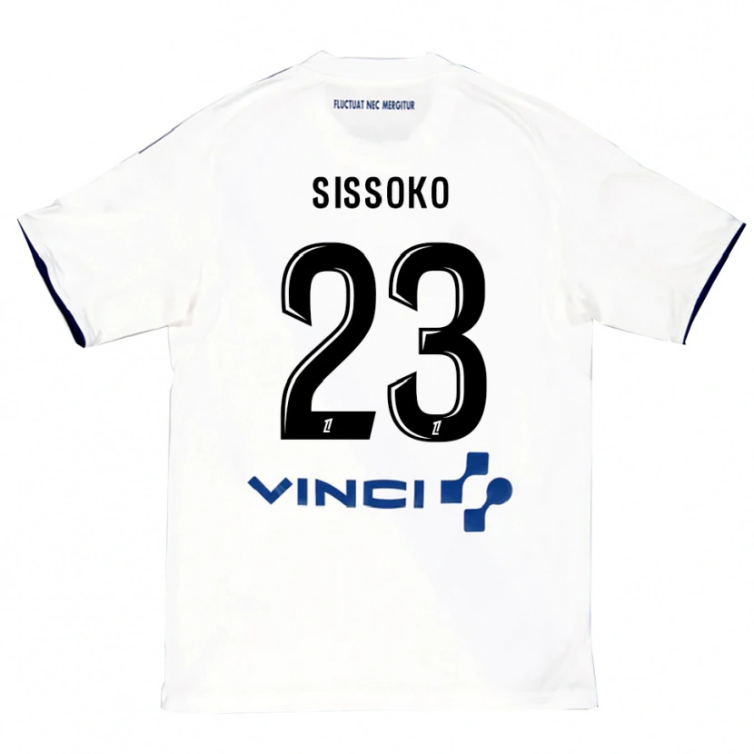 Danxen Uomo Maglia Teninsoun Sissoko #23 Bianco Blu Kit Gara Away 2025/26 Maglietta