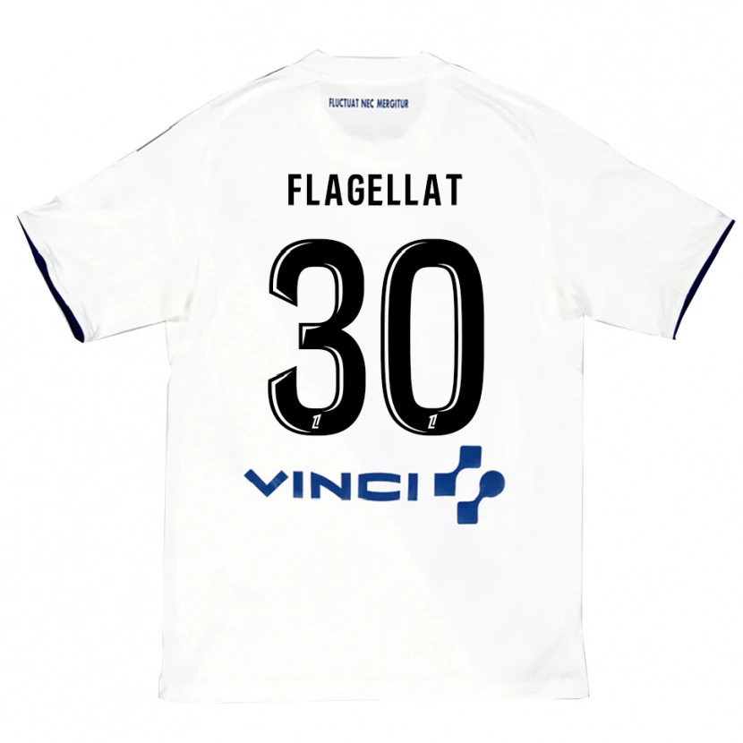 Danxen Uomo Maglia Alizée Flagellat #30 Bianco Blu Kit Gara Away 2025/26 Maglietta
