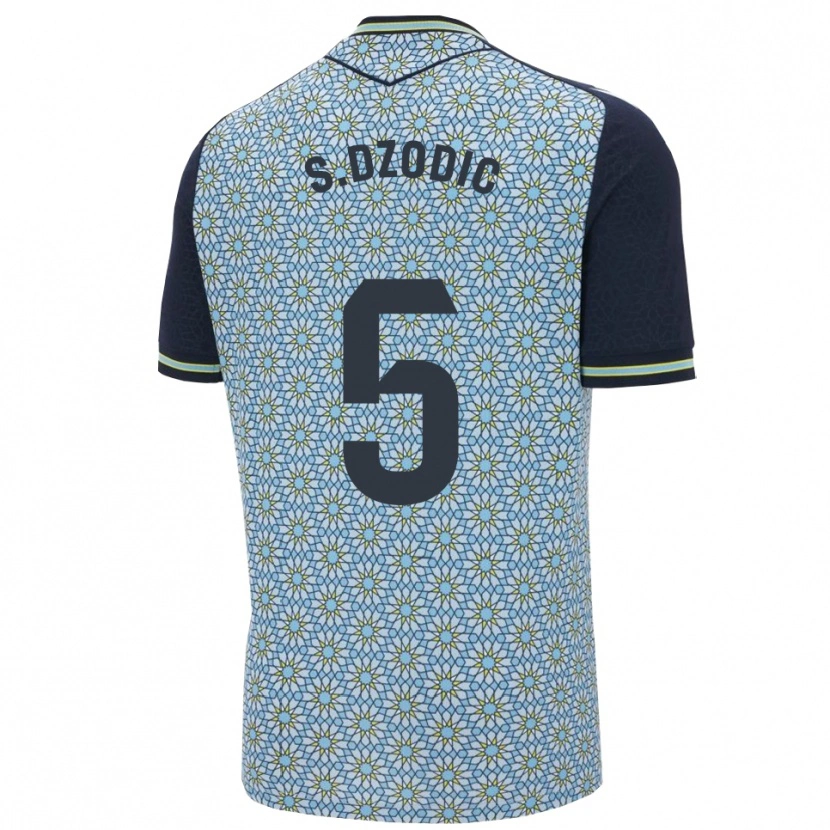 Danxen Uomo Maglia Stefan Dzodic #5 Blu Blu Scuro Kit Gara Away 2025/26 Maglietta